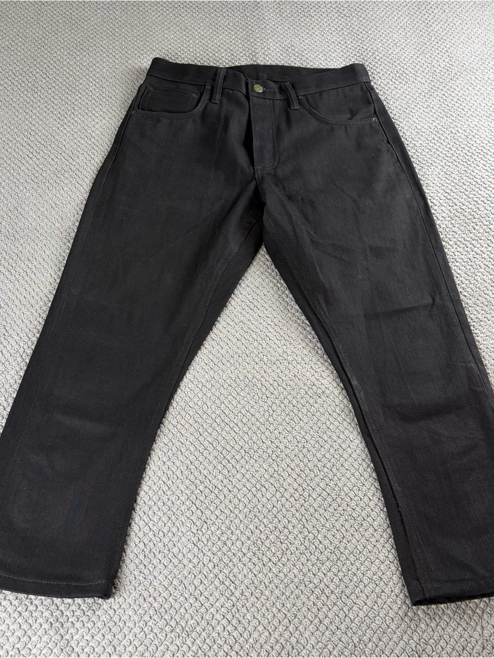 Left field American workwear selvedge jeans black 30x24 no tag *see measurements